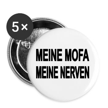 Mofa - Buttons groß 56 mm (5er Pack) - Weiß - Vorne
