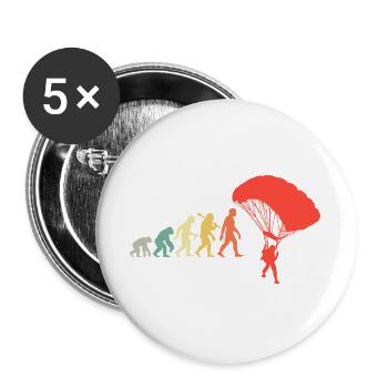 Fallschirmspringer Evolution Extremsport - Buttons groß 56 mm (5er Pack) - Weiß - Vorne