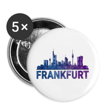 Frankfurt Stadt Skyline - Buttons groß 56 mm (5er Pack) - Weiß - Vorne