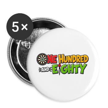 Dartboard One Hundred and Eighty - Buttons groß 56 mm (5er Pack) - Weiß - Vorne