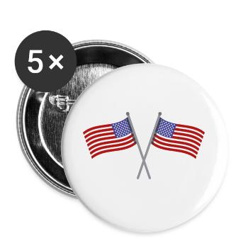 Flagge der Vereinigten Staaten - Buttons groß 56 mm (5er Pack) - Weiß - Vorne