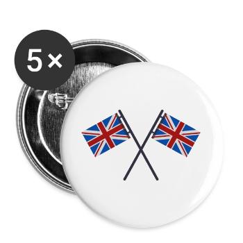Flagge Großbritanniens - Buttons groß 56 mm (5er Pack) - Weiß - Vorne