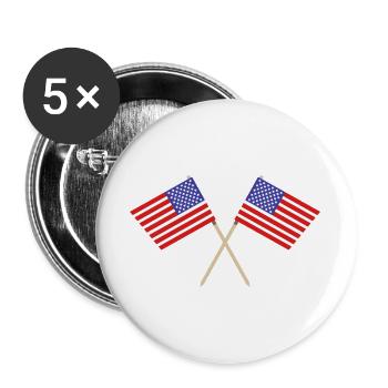 Flagge der Vereinigten Staaten - Buttons groß 56 mm (5er Pack) - Weiß - Vorne