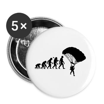 Fallschirmspringer Evolution Fallschirm Springen - Buttons groß 56 mm (5er Pack) - Weiß - Vorne