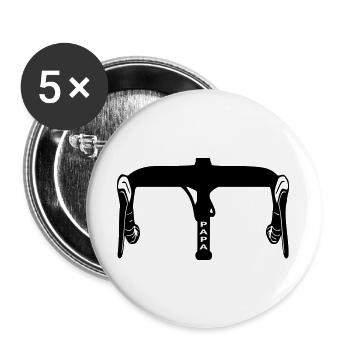 Papa Radsportler Rennrad - Buttons groß 56 mm (5er Pack) - Weiß - Vorne