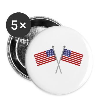 Flagge der Vereinigten Staaten - Buttons groß 56 mm (5er Pack) - Weiß - Vorne