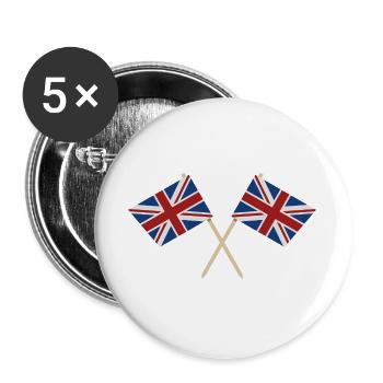 Flagge Großbritanniens - Buttons groß 56 mm (5er Pack) - Weiß - Vorne
