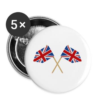 Flagge Großbritanniens - Buttons groß 56 mm (5er Pack) - Weiß - Vorne