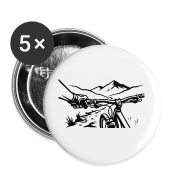 MTB Lenker Berge Grafik - Buttons groß 56 mm (5er Pack) - Weiß - Vorne