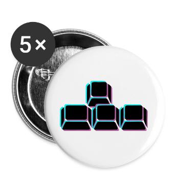 WASD Tasten Glitch Icon - Buttons groß 56 mm (5er Pack) - Weiß - Vorne
