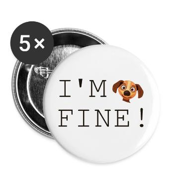 Mir gehts gut. Leben im Wahnsinn - Buttons groß 56 mm (5er Pack) - Weiß - Vorne