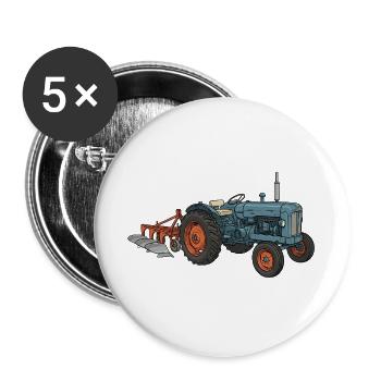 Traktor / Traktor / Traktor - Buttons groß 56 mm (5er Pack) - Weiß - Vorne