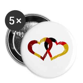 Spanisch deutsche Liebe - Buttons groß 56 mm (5er Pack) - Weiß - Vorne