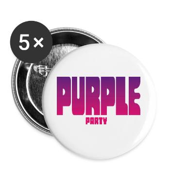 Purple Party Gradient Großbuchstaben - Buttons groß 56 mm (5er Pack) - Weiß - Vorne