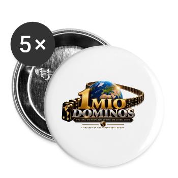 Domino World 1M - Buttons groß 56 mm (5er Pack) - Weiß - Vorne