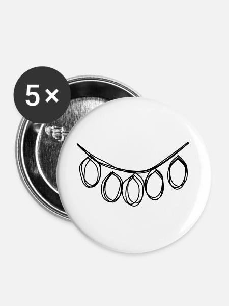 Lichtergirlande handgezeichnet - Buttons groß 56 mm (5er Pack) - Weiß