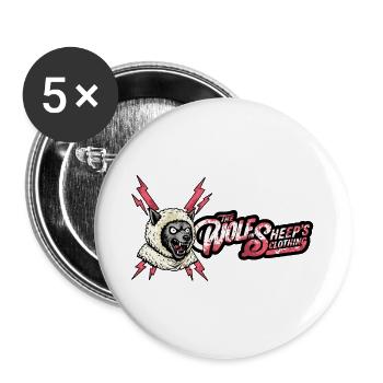 Wolf im Schafspelz Vintage Punk - Buttons groß 56 mm (5er Pack) - Weiß - Vorne