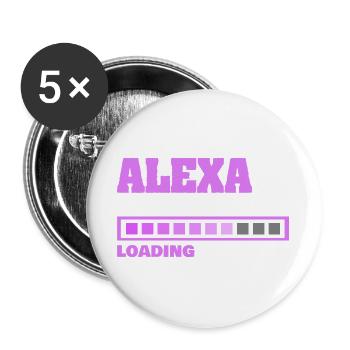 Alexa als Geburt - Buttons groß 56 mm (5er Pack) - Weiß - Vorne