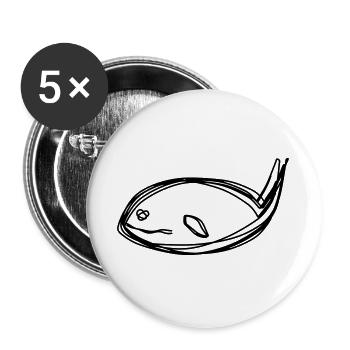 Wal handgezeichnet - Buttons groß 56 mm (5er Pack) - Weiß - Vorne