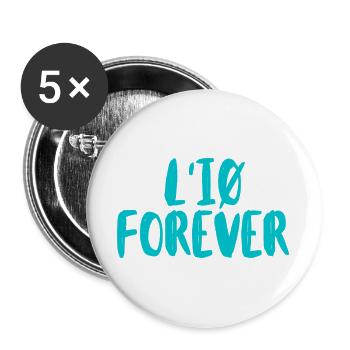 IO für immer - Buttons groß 56 mm (5er Pack) - Weiß - Vorne