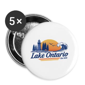 Lake Ontario retro - Buttons groß 56 mm (5er Pack) - Weiß - Vorne