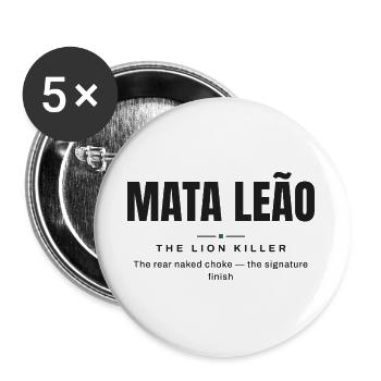 Mata Leão — Die Löwenjägerin | Echtes Jiu-Jitsu - Buttons groß 56 mm (5er Pack) - Weiß - Vorne