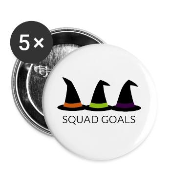 Hexen-Trio Squad Goals - Buttons groß 56 mm (5er Pack) - Weiß - Vorne