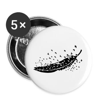  Vogelzüchter Ornithologe Vogelbeobachter Gothic - Buttons groß 56 mm (5er Pack) - Weiß - Vorne