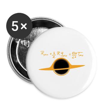 Schwarzes Loch - Buttons groß 56 mm (5er Pack) - Weiß - Vorne
