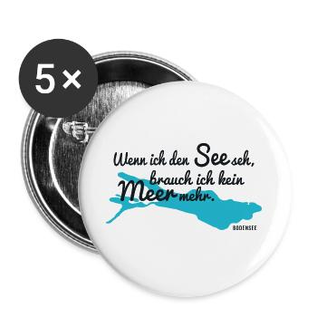 Bodensee - Buttons groß 56 mm (5er Pack) - Weiß - Vorne
