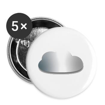 Silberne Wolke Gradient - Buttons groß 56 mm (5er Pack) - Weiß - Vorne