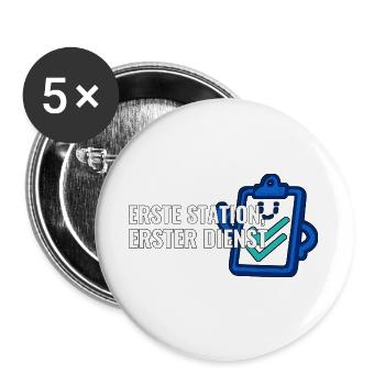 Erster Pflegetag Geschenk für Pflegefachkräfte - Buttons groß 56 mm (5er Pack) - Weiß - Vorne
