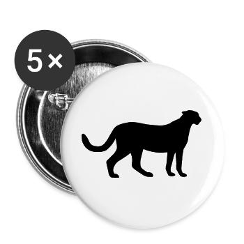 Gepard - Buttons groß 56 mm (5er Pack) - Weiß - Vorne