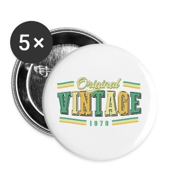 47. Geburtstag Original Vintage 1979 Retro - Buttons groß 56 mm (5er Pack) - Weiß - Vorne