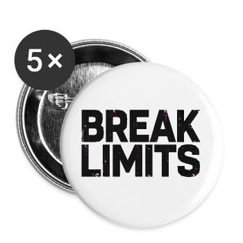 Break Limits fettgedruckter Text - Buttons groß 56 mm (5er Pack) - Weiß - Vorne