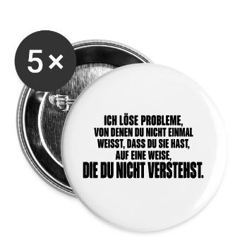 Techniker – Ich löse Probleme - Buttons groß 56 mm (5er Pack) - Weiß - Vorne