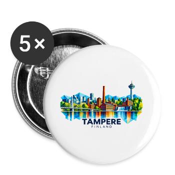 Tampere - Finland - Finnland - Suomi Skandinavien - Buttons groß 56 mm (5er Pack) - Weiß - Vorne