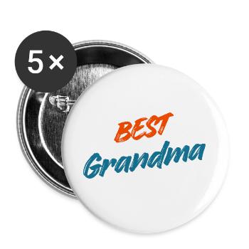 Beste Oma aller Zeiten – Retro Orange & Blue Typografie - Buttons groß 56 mm (5er Pack) - Weiß - Vorne