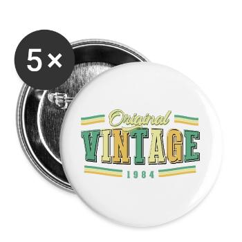 42. Geburtstag Original Vintage 1984 Retro - Buttons groß 56 mm (5er Pack) - Weiß - Vorne
