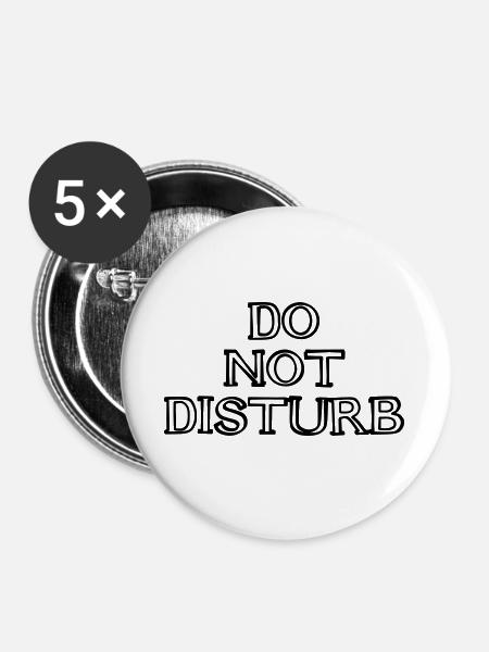 DO NOT DISTURB Schriftzug handgezeichnet - Buttons groß 56 mm (5er Pack) - Weiß