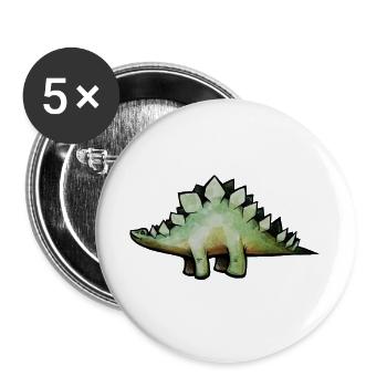 Smaragd-Stego in Aquarell - Buttons groß 56 mm (5er Pack) - Weiß - Vorne