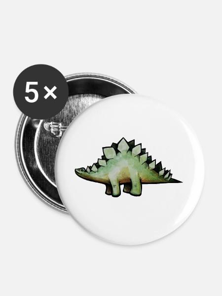 Smaragd-Stego in Aquarell - Buttons groß 56 mm (5er Pack) - Weiß