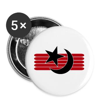 Baby Mond Sterne Schlafen Motive Süßer Strampler - Buttons groß 56 mm (5er Pack) - Weiß - Vorne
