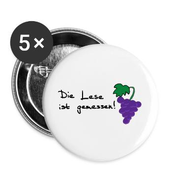 Die Lese ist gemessen! - Buttons groß 56 mm (5er Pack) - Weiß - Vorne