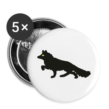 Fuchs - Buttons groß 56 mm (5er Pack) - Weiß - Vorne