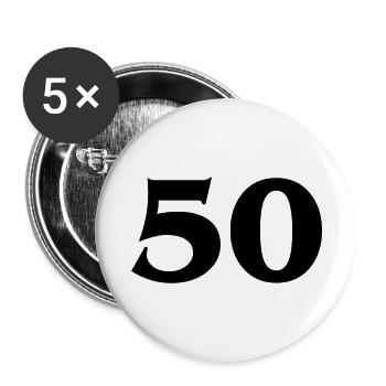 Zahl 50 - Buttons large 2.2''/56 mm (5-pack) - white - Front