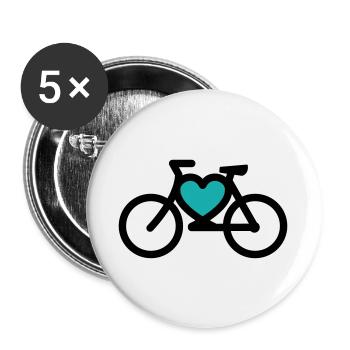 i ike my bike - Buttons large 2.2''/56 mm (5-pack) - white - Front