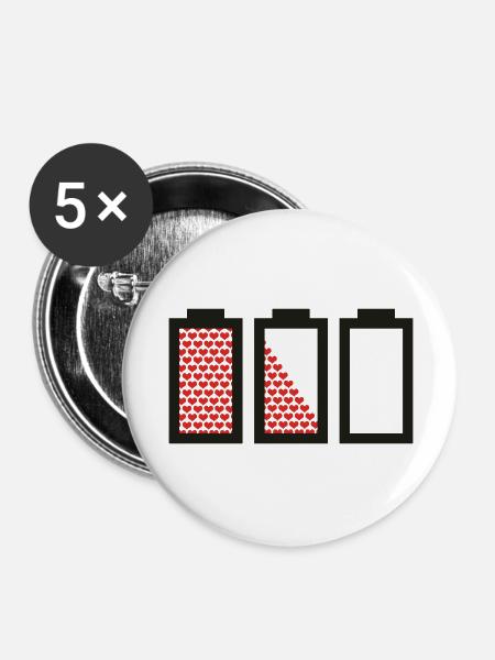 christmas charge your love battery - Buttons large 2.2''/56 mm (5-pack) - white
