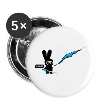 ninja bunny - Buttons large 2.2''/56 mm (5-pack) - white - Front