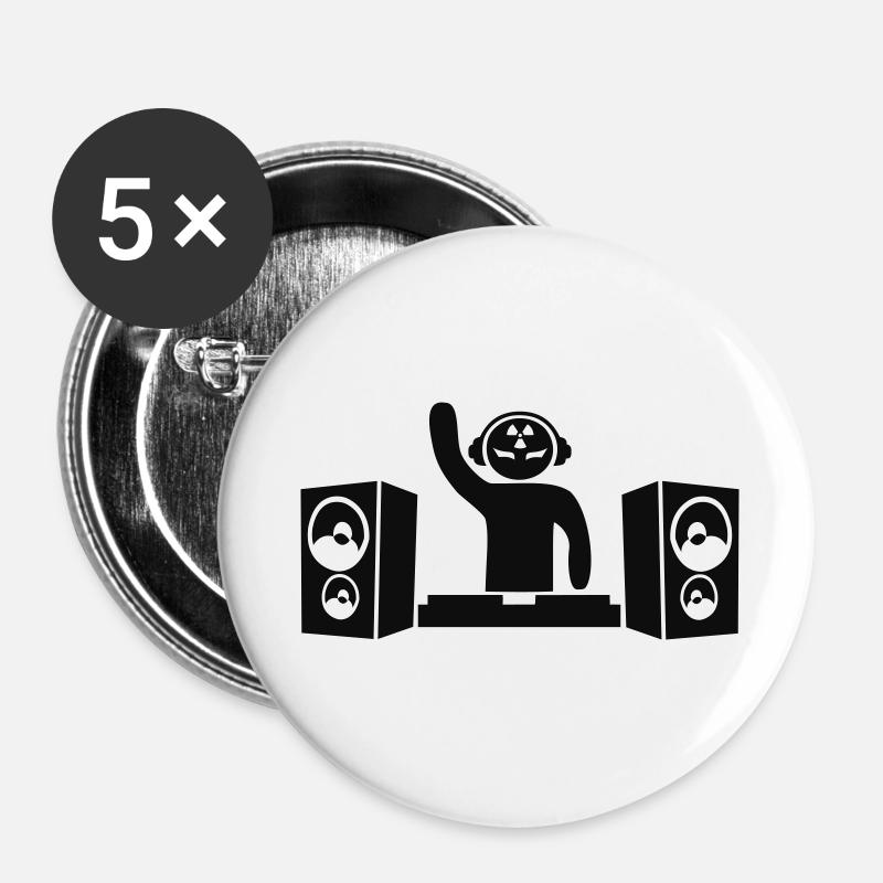 Hardcore DJ - Buttons large 2.2''/56 mm (5-pack) - white